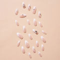 Glitter Diamond Nails Press on French Nails Tips Charms Y2K Style Detachable False Nails Medium Length Artificial Nails. 