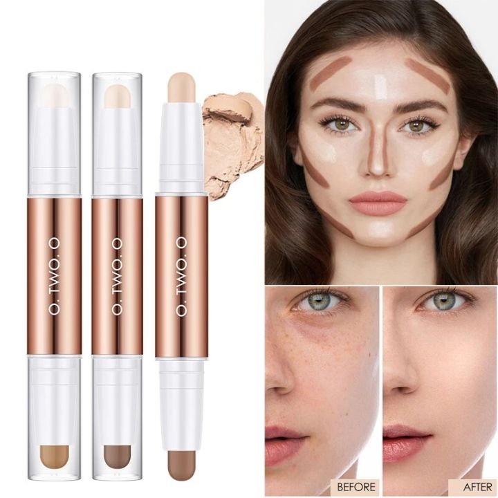 Face Contour Stick Double Head Contour Concealer Pen Waterproof Matte Finish Highlighters Shadow Contouring Pencil Cosmetics