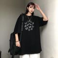 Cute Women T Shirt Oversized Utterfly Print Harajuku Kawaii Gothic Y2K Black Vintage Short Sleeve T-shirt Casual Aesthetic Tops. 