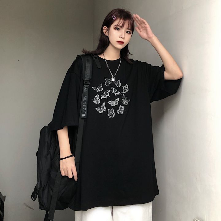 Cute%20Women%20T%20Shirt%20Oversized%20Utterfly%20Print%20Harajuku%20Kawaii%20Gothic%20Y2K%20Black%20Vintage%20Short%20Sleeve%20T-shirt%20Casual%20Aesthetic%20Tops%20-%20Image%207