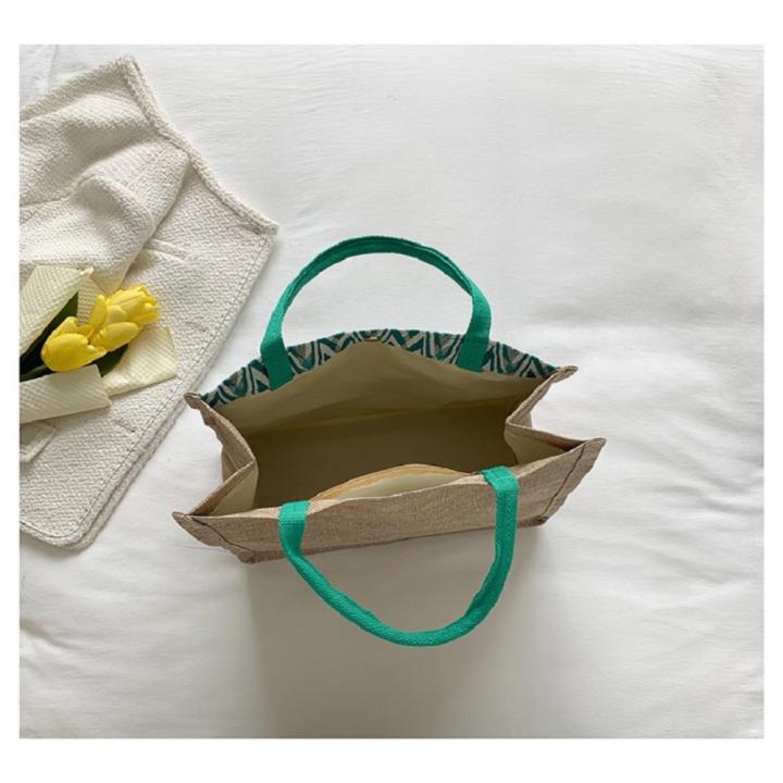 Summer%20Tote%20bags%20Trendy%20Top%20handle%20Flower%20print%20Burlap%20tote%20bags%20Eco-friendly%20Portable%20Linen%20tote%20bags%20for%20Shopping%20Travel%20Picnic%20Daily%20use%20Fashion%20accessory%20-%20Image%205