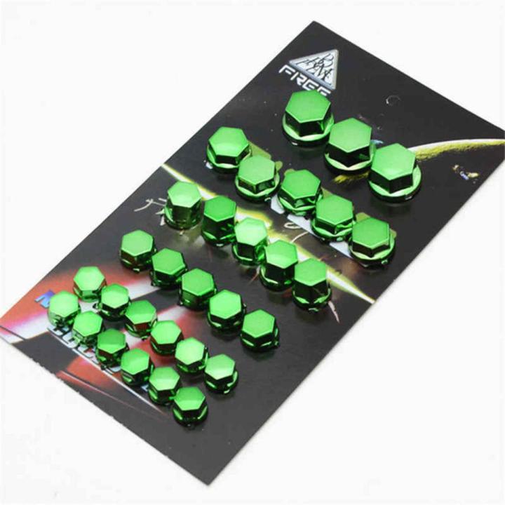 Motorcycle nut bolt-Screw cover cap / Nut Cap For motorcycle .Decoration item for Bike 30Pcs- Green