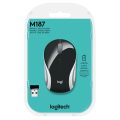 Logitech M187 Ultra Portable Wireless Mouse, 2.4 GHz with USB Receiver, 1000 DPI Optical Tracking, 3-Buttons, PC / Mac / Laptop. 