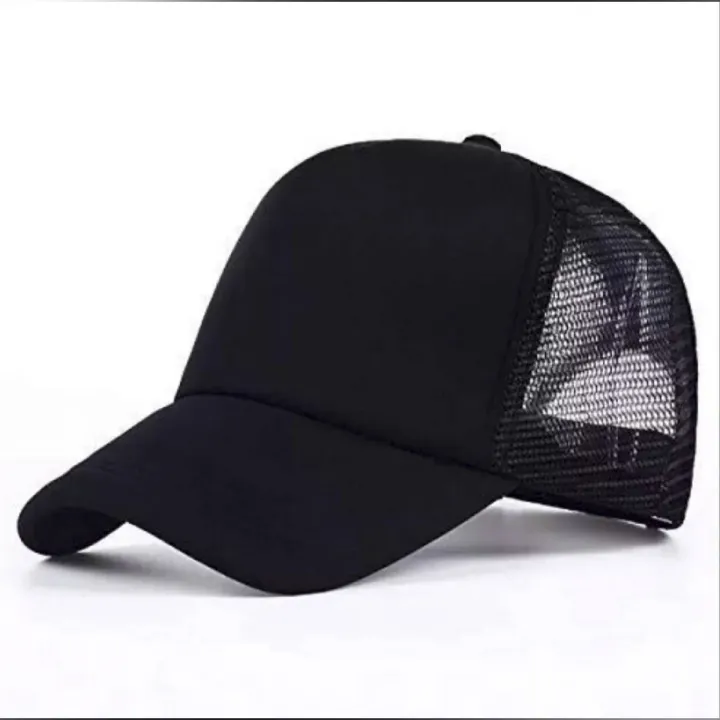 Black%20Half%20Foam%20Net%20Fashionable%20Styles%20Cap%20For%20Men%20-%20Image%202