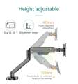 KALOC KLC DS200 Monitor Arm Mount Stand for 17 inch to 32 inch Monitor - Black. 