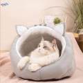 Cute Semi Enclosed Cat Nest Nonslip Bottom Adorable Cat Bed House for. 
