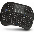 I8-B Backlit Mini Keyboard With Touchpad Mouse - Enjoy Wireless Convenience With Rechargeable Backlit Keyboard - Perfect For Gaming And Office Use.