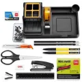 Deli 38252A 17-Piece Office Desk Organizer Set with Multifunctional Stationery Accessories.