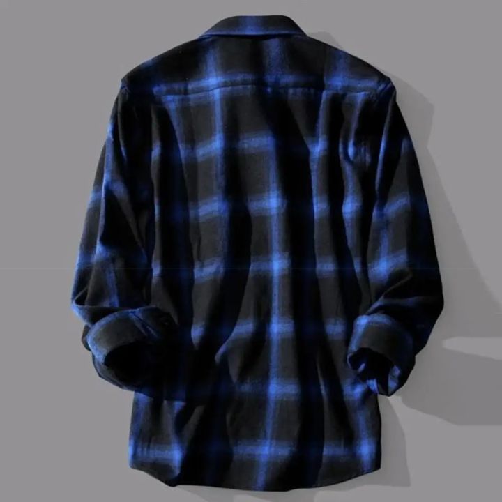 Black%20White%20Plaid%20Men%20Shirt%20Spring%20Autumn%20Casual%20Shirt%20Long%20Sleeve%20Turn-down%20Collar%20Single-breasted%20Men%20Jacket%20camisa%20masculina%20-%20Image%205