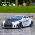1:24 Nissan Skyline Ares GTR R35 Diecasts Toy Vehicles Metal Toy Car Model High Simulation Pull Back Collection Kids Toys. 