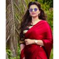 Japane Silk Saree For Women - Light Meroon.