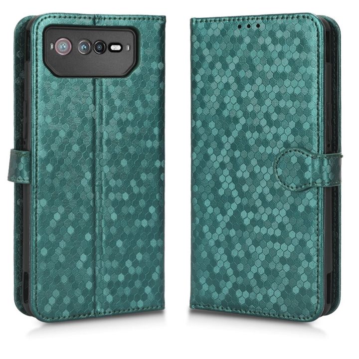 lthmy for Asus Rog Phone 6 Phone Case Flip Wallet PU Leather Casing Shockproof Bracket Back Cover