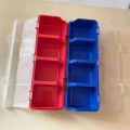 Parts Storage Box Plastic Screw Organizer Box with 4 Compartment Tool Part Container Bin with Lid Display Storage Case A. 