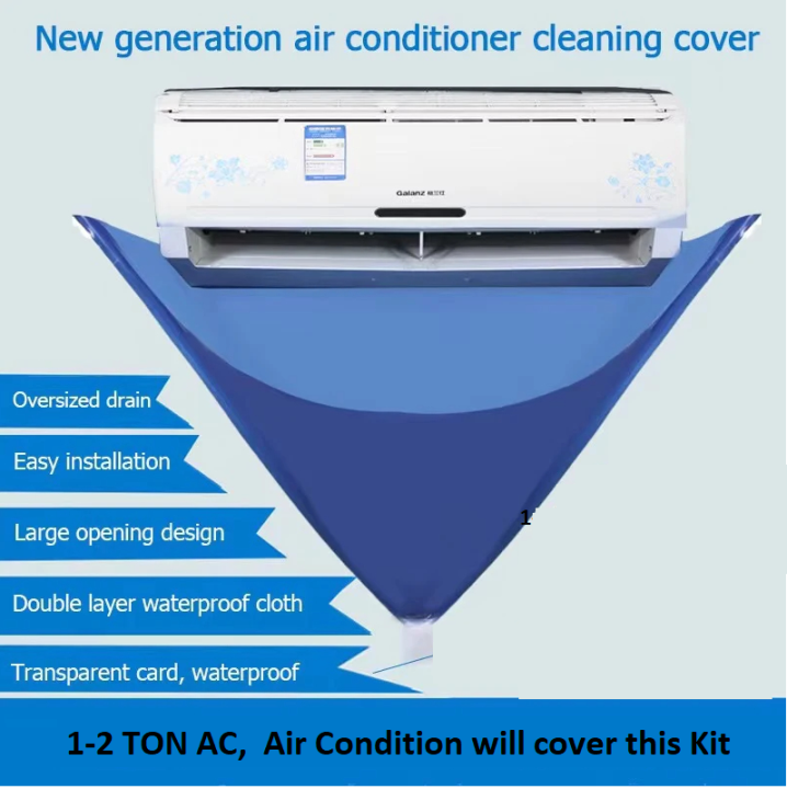 Air Conditioner Cleaning Cover With Water Darin line Waterproof Air Conditioner Up to 2 Ton AC Cleaning Dust Protection Cleaning Cover Bag