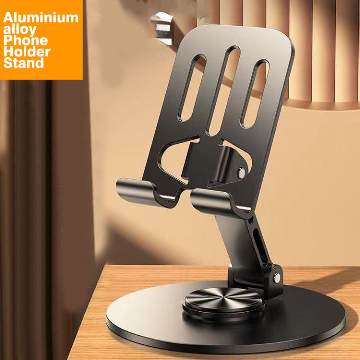 New Design Portable Foldable Desktop Phone Stand Holder Anti-slip 360 Rotating Metal Mobile Phone Holders for All Phones