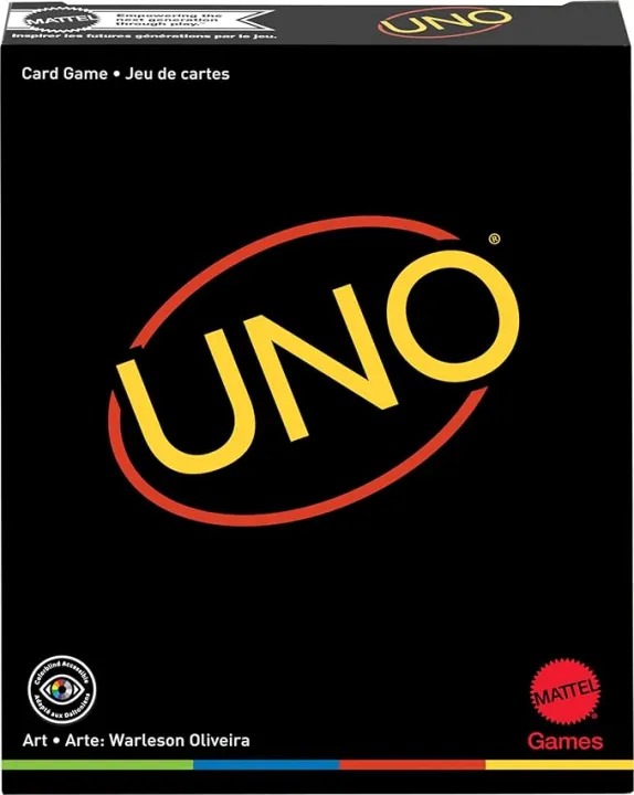UNO Black Special Edition Card Game for Family & Friends, Unique Collectible Gift Featuring Designer Graphics