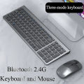 Wireless Bluetooth Keyboard Three-mode Silent Full-size Wireless Keyboard and Mouse Combo for Notebook Laptop Desktop PC Tablet.