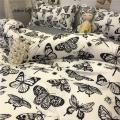 Ins Style Fashion Butterfly Bedding Set For Girls Boys Double Size Flat Sheet Duvet Cover Pillowcase Bed Linen Home Textile. 