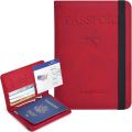 1 Pcs Multi-Compartment Travel Passport Wallet with Card, Ticket and SIM Slots,  and Elastic Strap and  RFI-D Blocker. 