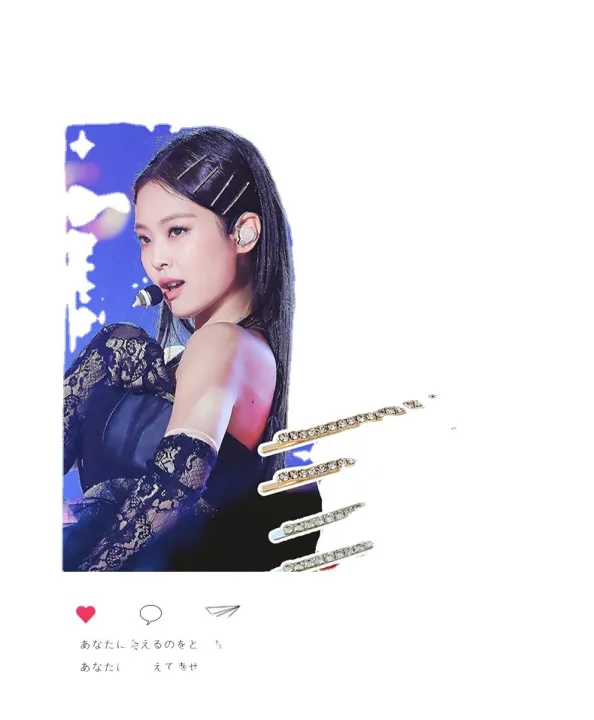 Jennie%20Kim%20Ji-ni%20with%20the%20rhinestone%20hairpin%20slotted%20clip%20side%20clip%20bangs%20Korean%20girl%20hairpin%20horizontal%20clip%20headwear%20-%20Image%205