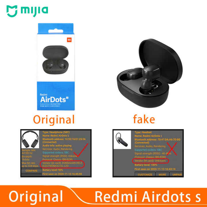 Original Xiaomi Redmi Airdots S TWS Wireless Headphone In-Ear Stereo Bass Earphone Bluetooth Headset With Mic Handsfree Earbuds