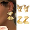 Carat Golden Irregular Spiral Earrings Bohemian Gold Butterfly Leaf Earrings Statement Punk Jewelry for Women Girls Style Minimalist Style Earrings. 