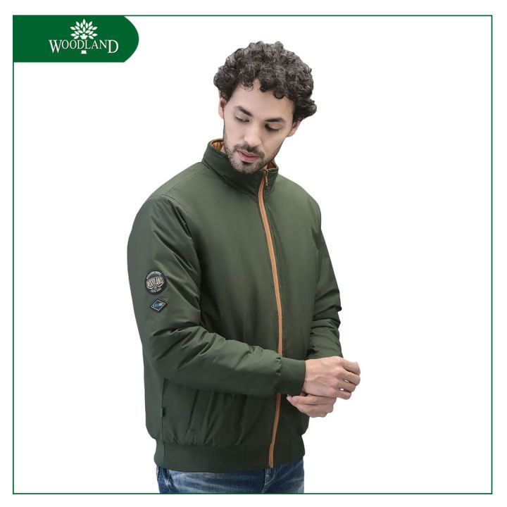 WOODLAND%20Men%20Olive/Mustrad%20Full%20Zipper%20Reversible%20Jacket%20-%20Image%202
