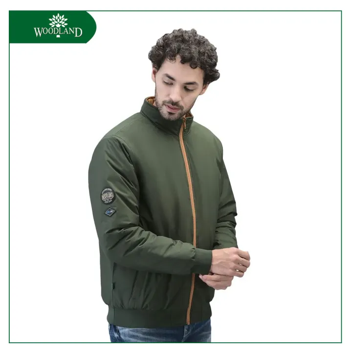 WOODLAND%20Men%20Olive/Mustrad%20Full%20Zipper%20Reversible%20Jacket%20-%20Image%202