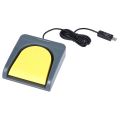 PCsensor USB Single Foot Switch Control One Key Customized Computer Keyboard Action Pedal Grey with Yellow.