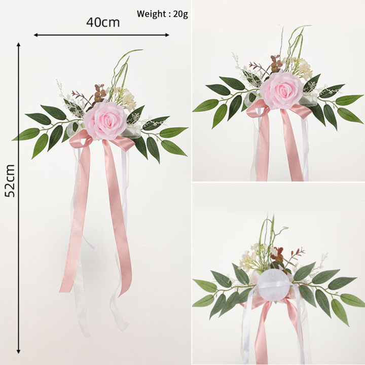GC%20Wedding%20Decorations,%20Wedding%20Chair%20Decorations%20With%20Artificial%20Open%20Rose,%20Green%20Leaves,%20Handmade%20Chiffon%20Ribbons,%20Wedding%20Flowers%20Decorations%20For%20Ceremony%20-%20Image%204