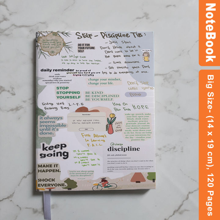 Notebook- Aesthetic Journal Notebook (14 x 19 cm size,120 pages). Notebook for gift/drawing/sketching/journaling