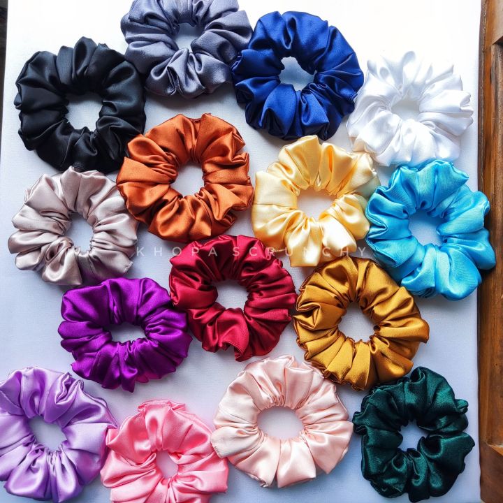 4%20Pcs/set%20Mini%20Size%20Satin%20Silk%20Scrunchies%20Hair%20Accessories%20Hair%20Band%20&%20Wrist%20Band%20by%20Khopa%20Scrunchy%20for%20Girls%20and%20Women%20-%20Image%203