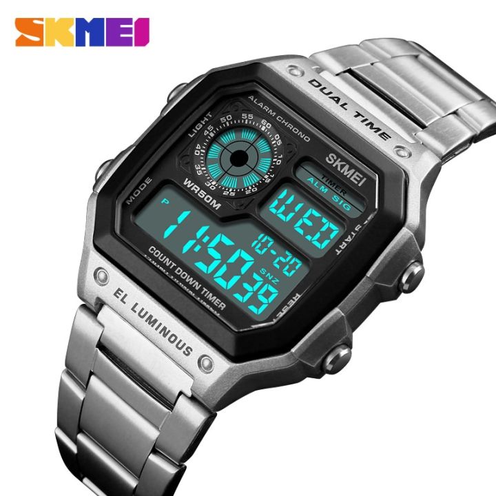 SKMEI 1335 Electronic Men Wristwatches Fashion Retro Sport Male