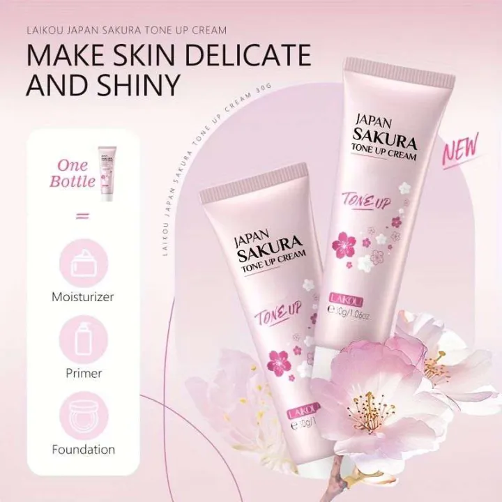 Laikou%20Whitening%20Brightening%20Tone%20up%20Cream,Sakura%20Essence%20Glow%20Tone%20up%20Cream%20Face%20Moisturizer%20Cream-30gm%20-%20Image%202