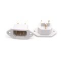 WHITE COLOR IEC C14 Plug Socket Panel Mount Plug Adapters Power Connector Socket  AC 250V 10A Copper 3 Pins Inlet Power Plug Socket White For Rice Cooker. 