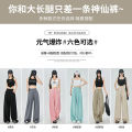 Apricot Ice Silk Wide-Leg Pants Women's Summer High Waist Draping Casual Japanese Idle Style Yamamoto Pants Mopping Casual Pants. 