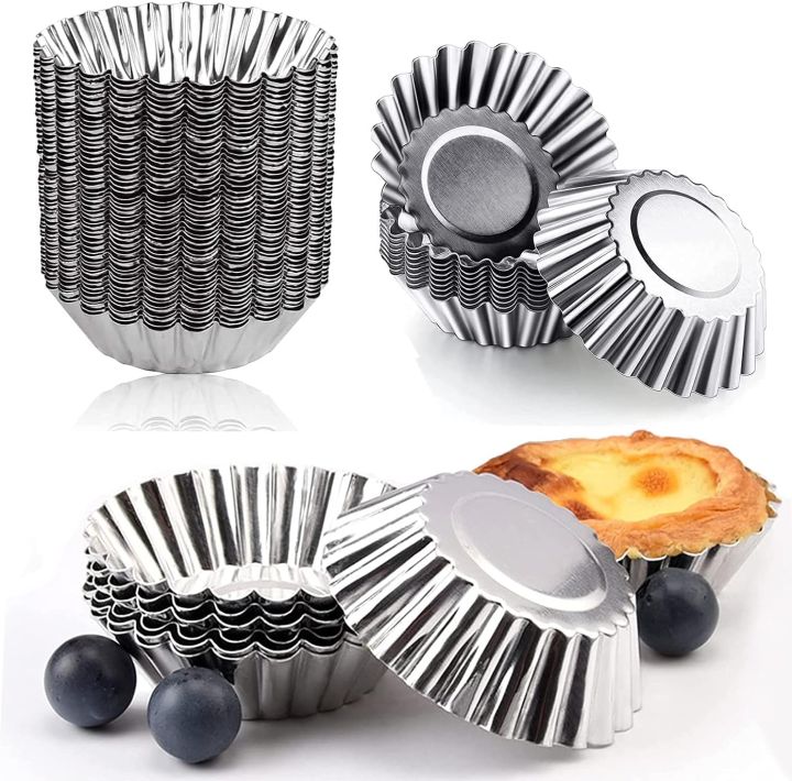 Amoued 20 and 10 Pcs Aluminum Egg Tart Mold