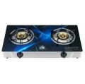 Kiam Gas Stove Stainless Steel Glass Panel Double Burner/Duble Chula-G-46 LPG Multicolor-1 Piece. 