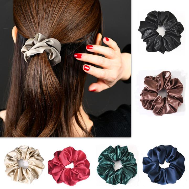 Ladies hair band & Scrunchy Hair Tie Band Elastic Satin Silk Scrunchies Hair Ties For Women hair decoration.