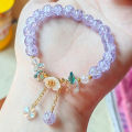 Korean New Sweet Daisy Flower Bracelet For Women Colorful Crystal Beaded Elastic Rope Bracelets Girl Party Wedding Jewelry Gifts. 