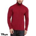 Full Sleeve High Neck Winter T-Shirt for Men - red. 