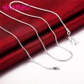 Big Promotion 100% Authentic 925 Sterling Silver Color Chain Necklace with Lobster Clasps Men Women Pendant 1.2/3/4mm 16-30 Inch.