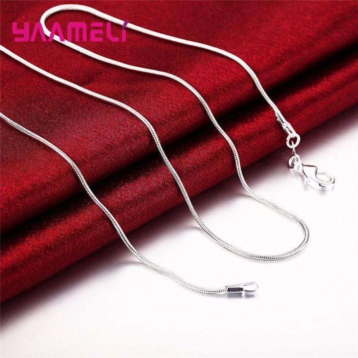 Big%20Promotion%20100%25%20Authentic%20925%20Sterling%20Silver%20Color%20Chain%20Necklace%20with%20Lobster%20Clasps%20Men%20Women%20Pendant%201.2/3/4mm%2016-30%20Inch%20-%20Image%203