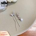 Carat Stunning Butterfly Rhinestone Pearl Earrings for Women Elegant Tassel Dangle Jewelry Perfect for Prom Parties Hypoallergenic Lightweight Design. 