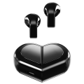 Wireless Bluetooth 5.3 Earphones Heart Shaped TWS Heart Shaped In-Ear Earbuds Couple Earphones Gamer Earphones Black.