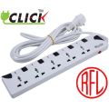Click Multi Plug 5 Socket 2/3 Pin 5 meter Cable. 