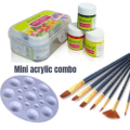 Acrylic Colors 10ml, 6 Shades/Colour Painting 7pcs Brush Set/Artist Color Mixing Square Palette 1pcs. 