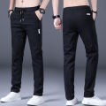 One Piece Dropshipping Summer New Men's Casual Pants Korean Slim-Fit Imitation Denim Straight Men's Casual Elastic Waist Pants.