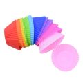 12pcs/Set Silicone Cake Mold Round Shaped Muffin Cupcake Baking Molds Kitchen Cooking Bakeware Maker DIY Cake Decorating Tools. 