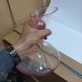 Whiskey Decanter Wine Decanter Crystal color Wine Decanter - 100% Hand Blown Lead-Free Crystal Glass Red Wine Carafe Wine Gift (Color : Light red).